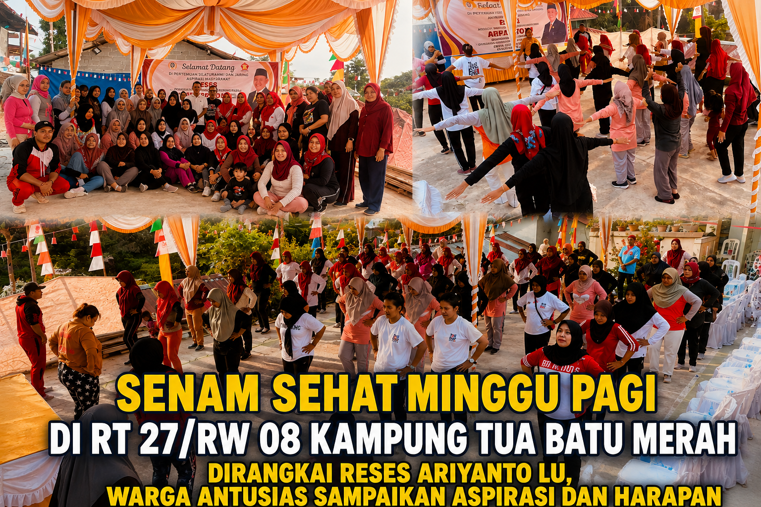 Senam Sehat Minggu Pagi di RT 27/RW 08 Kampung Tua Batu Merah Dirangkai Reses Ariyanto Lu, Warga Sampaikan Harapan untuk Keberlanjutan Kegiatan
