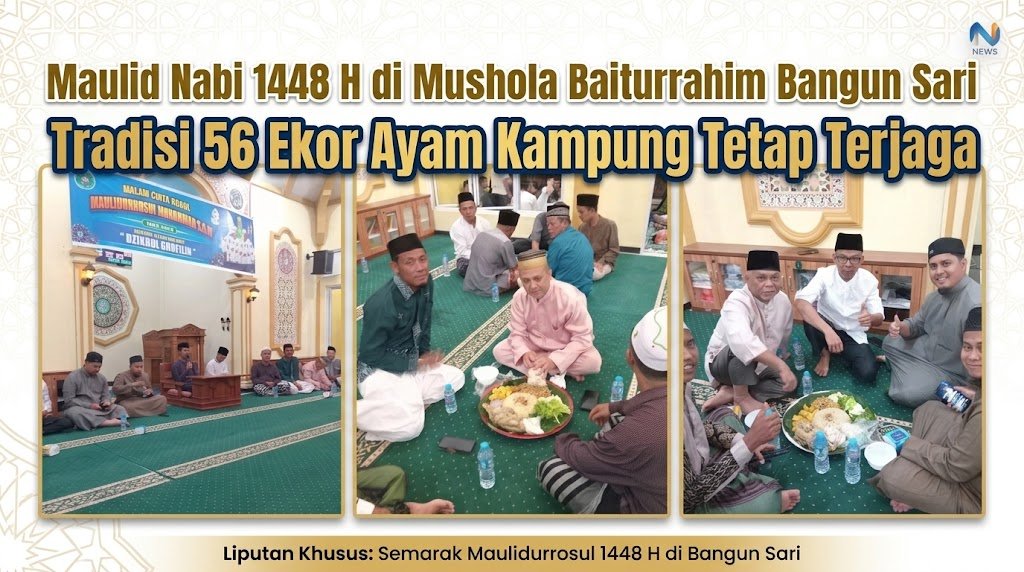 Maulid Nabi 1448 H di Mushola Baiturrahim Bangun Sari, Tradisi 56 Ekor Ayam Kampung Tetap Terjaga