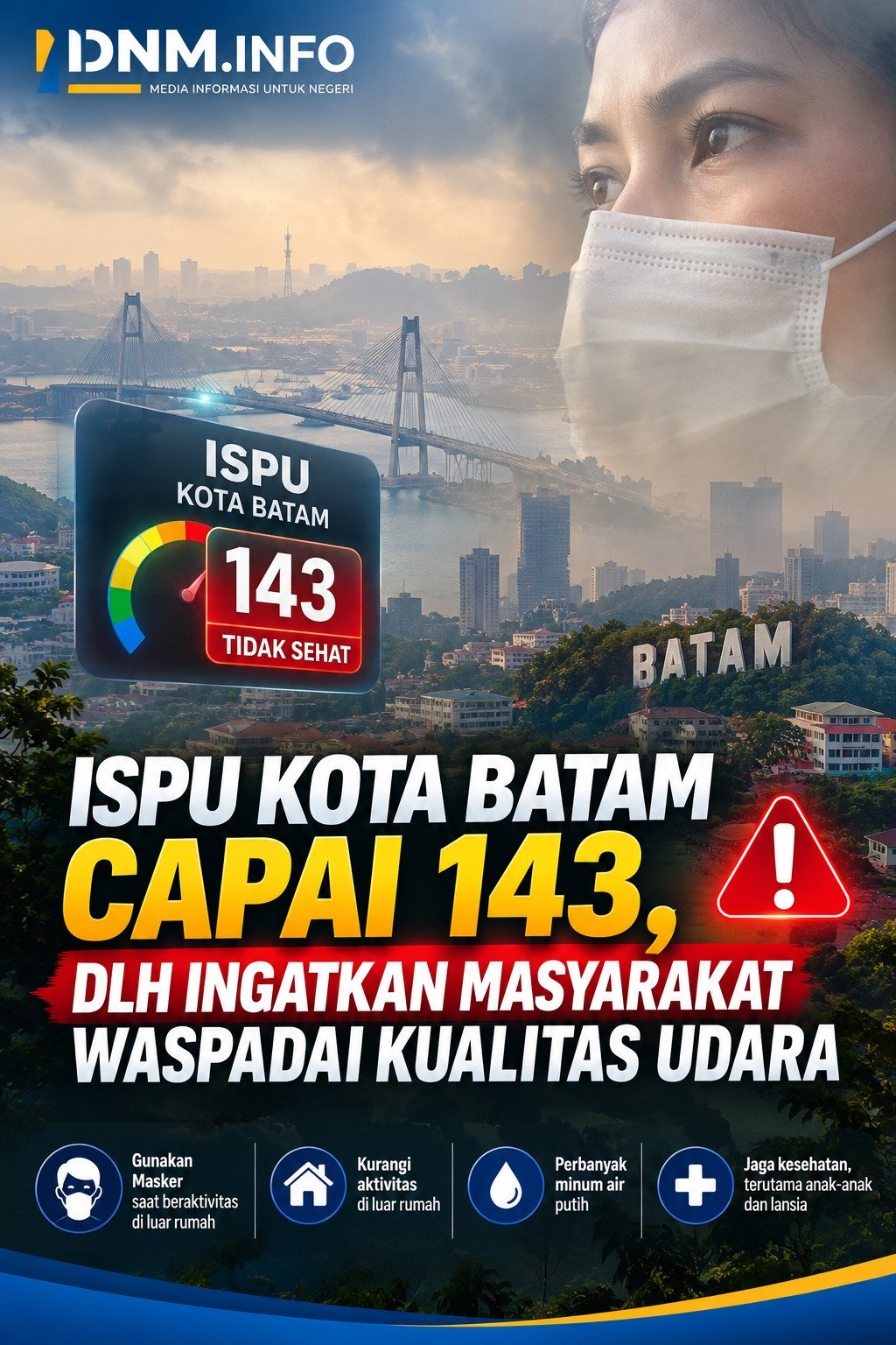 ISPU Kota Batam Capai 143, DLH Ingatkan Masyarakat Waspadai Kualitas Udara