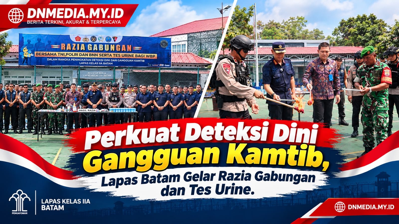 Perkuat Deteksi Dini Gangguan Kamtib, Lapas Batam Gelar Razia Gabungan dan Tes Urine